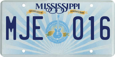 MS license plate MJE016