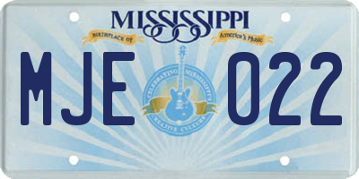 MS license plate MJE022
