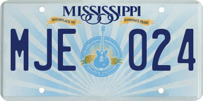 MS license plate MJE024