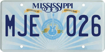 MS license plate MJE026