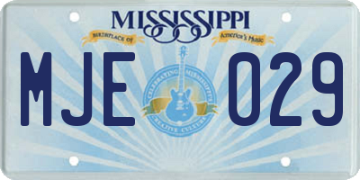 MS license plate MJE029