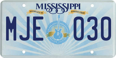 MS license plate MJE030