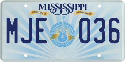 MS license plate MJE036