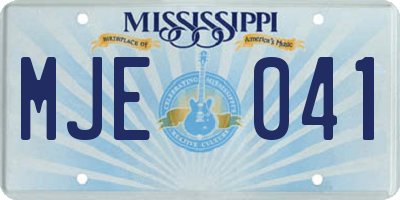 MS license plate MJE041