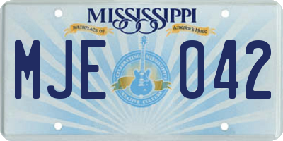 MS license plate MJE042