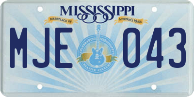 MS license plate MJE043