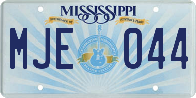 MS license plate MJE044