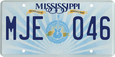 MS license plate MJE046