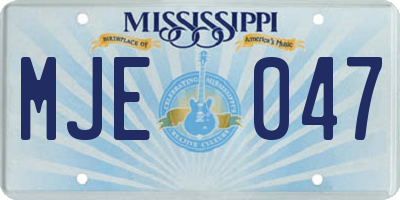 MS license plate MJE047