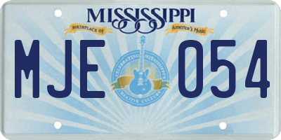 MS license plate MJE054