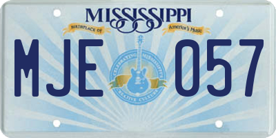 MS license plate MJE057