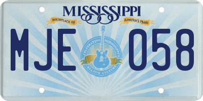 MS license plate MJE058