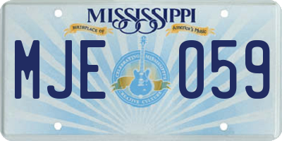 MS license plate MJE059