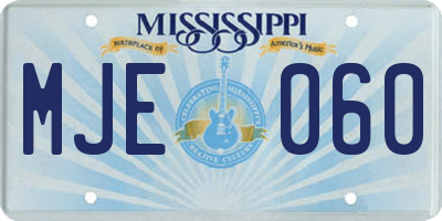 MS license plate MJE060