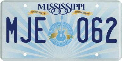 MS license plate MJE062