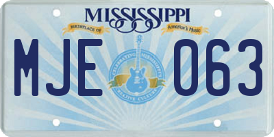 MS license plate MJE063