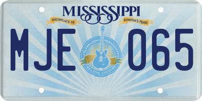 MS license plate MJE065