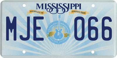MS license plate MJE066