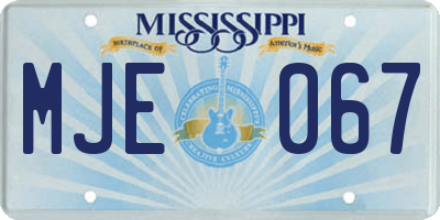 MS license plate MJE067