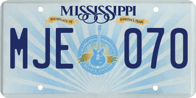 MS license plate MJE070