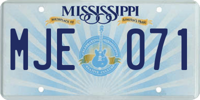 MS license plate MJE071