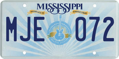MS license plate MJE072
