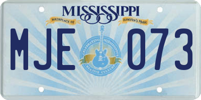 MS license plate MJE073
