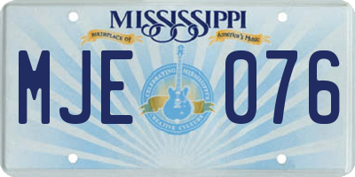 MS license plate MJE076
