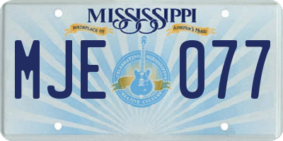 MS license plate MJE077