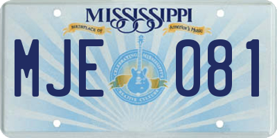 MS license plate MJE081