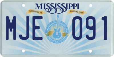 MS license plate MJE091