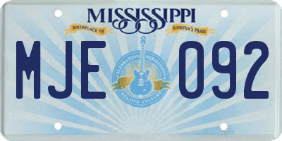 MS license plate MJE092