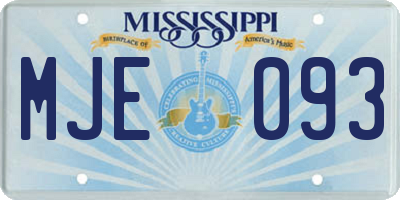 MS license plate MJE093