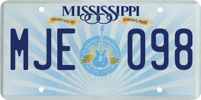 MS license plate MJE098