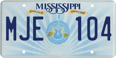 MS license plate MJE104