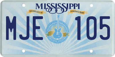 MS license plate MJE105