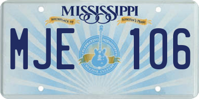MS license plate MJE106