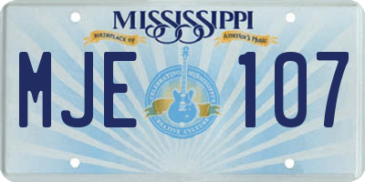 MS license plate MJE107