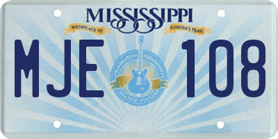 MS license plate MJE108