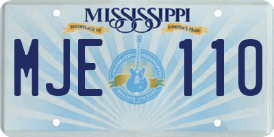 MS license plate MJE110