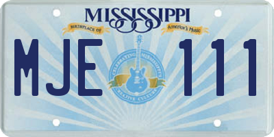 MS license plate MJE111