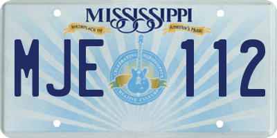 MS license plate MJE112