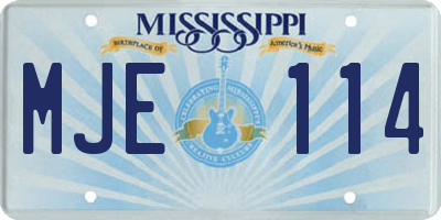 MS license plate MJE114