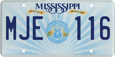 MS license plate MJE116