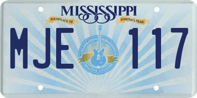 MS license plate MJE117