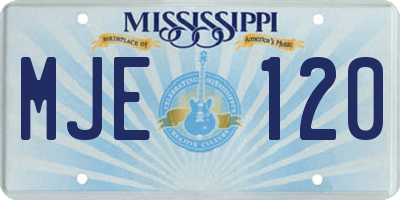 MS license plate MJE120