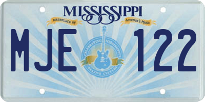MS license plate MJE122