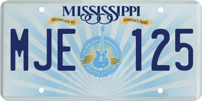 MS license plate MJE125