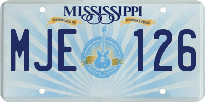 MS license plate MJE126