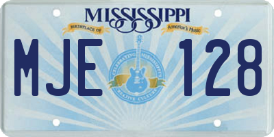 MS license plate MJE128
